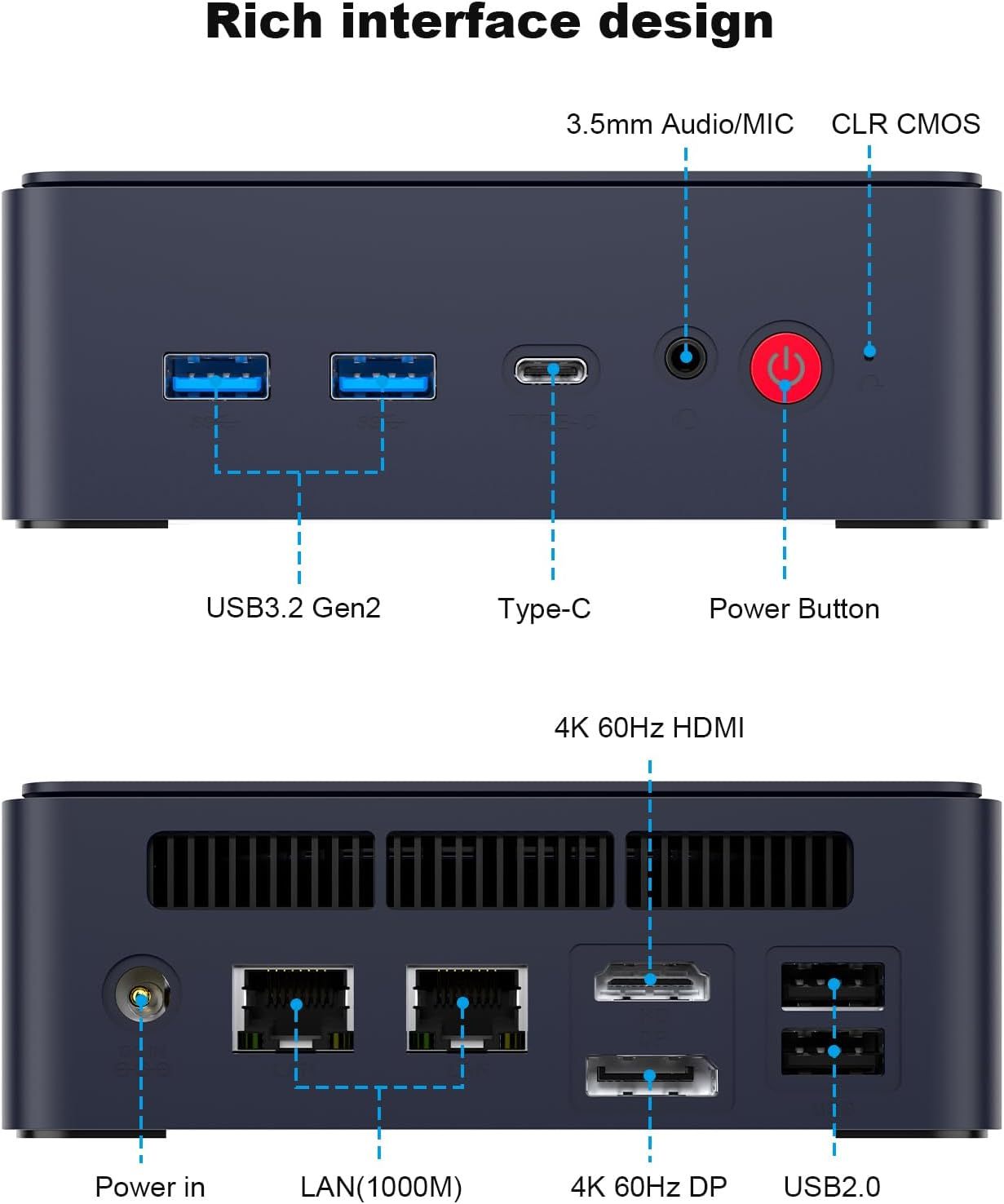 AWOW New Mini PC Intel N100 Quad-Core 3.6GHz 8GB DDR4 256GB SSD DP