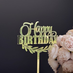 ท็อปเปอร์เค้กอะคริลิค ลายน้ำผึ้งและรสหวาน สุขสันต์วันเกิด หนา 1.3 มม. สำหรับตกแต่งงานวันเกิด - Product Image 1