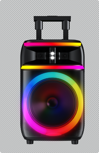 Haut-parleur trolley à double bande LED RGB et grand éclairage circulaire, enceinte DJ sans fil à basses profondes pour fêtes en extérieur - Product Image 1