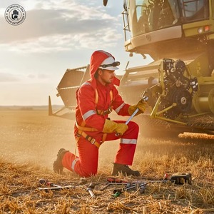 Overol de Trabajo Rojo para Hombre con Franjas Reflectantes, Uniforme de Seguridad de Poliéster, Diseño con Capucha y Manga Larga - Product Image 2