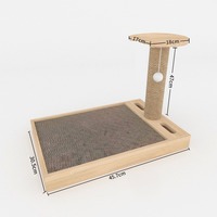 Rascador para Gatos de Madera Maciza con Poste de Sisal, Percha, Bola Colgante, Túnel Oculto y Juguete de Madera para Afilar Garras, Venta al por Mayor
