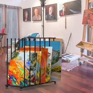 Ripiano in tela JH-Mech per <span class=keywords><strong>tele</strong></span> di <span class=keywords><strong>grandi</strong></span> dimensioni fino a 57 pollici con ruote a rotelle in polvere per stendino in metallo per arte - Product Image 2