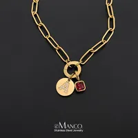 Collares con Iniciales EMANCO, Letras del Alfabeto, Acero Inoxidable, Cadena de Eslabones para Mujer, Gargantilla Moderna y Minimalista, Joyería para Fiestas