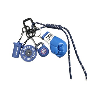 Porte-clés multi-breloques 3D Premium Fitness : Mini haltère, Kettlebell, Shaker, Gant <span class=keywords><strong>de</strong></span> <span class=keywords><strong>boxe</strong></span> en cuir, Cordon tressé, Breloque pour sac <span class=keywords><strong>de</strong></span> sport - Product Image 5