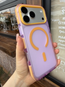 <span class=keywords><strong>Coque</strong></span> de téléphone magnétique pour <span class=keywords><strong>iPhone</strong></span> 17 16 Pro 15 14, transparente à contraste de couleurs, avec béquille rotative, antichoc et anti-chute - Product Image 2