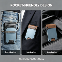 Dompet Kartu Nama Kulit Asli Minimalis Pria Custom Grosir, Dompet Retro Multi-Fungsi Crazy Horse untuk Hadiah