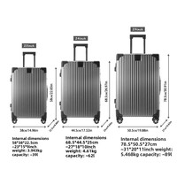 Valise de voyage en aluminium rose de luxe, entièrement en aluminium, anti-eau, avec roulettes pivotantes, ensemble de bagages en aluminium avec serrure TSA