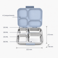 Boîte à lunch isotherme en acier inoxydable sans BPA de haute qualité à 3 compartiments avec couvercle en Tritan, prix d'usine pour le bureau quotidien et les nouveau-nés