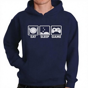 Tstars Eat Sleep Game Cartoon Casual Gift for Gamer Mens Lined Nonwoven Spring Hoodie X-Large Navy - Product Image 2