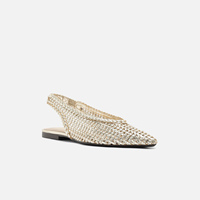 Chaussures plates de luxe pour femmes en cuir à bout pointu, à bride arrière, antidérapantes, légères, respirantes, avec semelle intermédiaire en bois, pour le bureau, printemps, automne, été