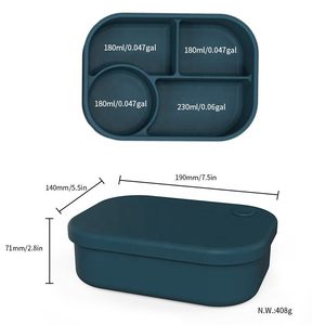 Boîte à lunch portable en silicone écologique, grande capacité et réutilisable, de qualité alimentaire - Product Image 2