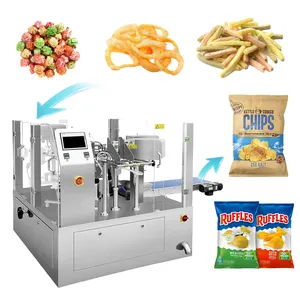 Fully Automatic Rotary Pillow Bag Packing Machine Popcorn Puffed Snacks Bagging Packaging Machine