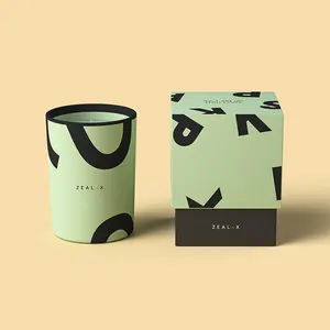 Boîtes à bougies en papier rigide faites à la main en deux pièces imprimées sur mesure non couchées emballage de luxe en pot de bougies de qualité supérieure