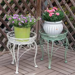 花盆花盆架金属凳子设计涂层室内/室外使用花园花盆 & 铁植物支架花盆