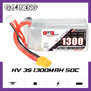 Batería LiPo GAONENG GNB 1300MAH 11.4V HV 3S 50C 100C HV XT60, Paquete Flexible de Largo Alcance para Dron FPV FreeStyle, LiHV de Alto Voltaje - Product Image 2