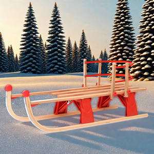 Traîneau <span class=keywords><strong>en</strong></span> <span class=keywords><strong>bois</strong></span> de Noël de <span class=keywords><strong>luge</strong></span> de neige personnalisé de <span class=keywords><strong>prix</strong></span> usine pour la décoration des fêtes de Noël - Product Image 2