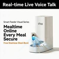 Comedero Inteligente para Mascotas de Gran Capacidad con Cámara de Video, Dispensador Automático de Alimentos y Control Remoto por Aplicación para Perros y Gatos