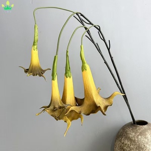 Flor Artificial de Datura <span class=keywords><strong>Stramonium</strong></span> de PU, Rama Larga Individual, Decoración Floral para Centro de Mesa, Hecha a Mano, para Decoración de Pascua y Fiestas - Product Image 3