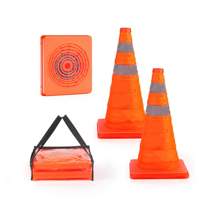 CITICITY 2 Pack 18 Inch Collapsible Traffic Safety Cones, Multi-Purpose Pop-up Cones with Reflective Collar for Road Safety - Product Image 1
