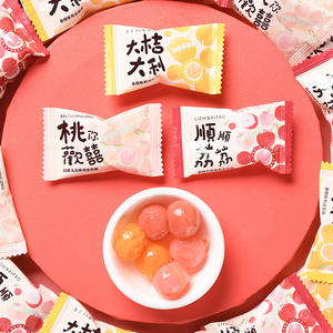 Premium Longke Peeled Soft Candy-Melocotón jugoso, <span class=keywords><strong>naranja</strong></span>, lichi y sabores de frutas mixtas - Product Image 1