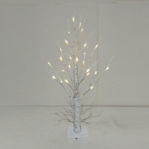 Décoration de Noël scintillante 24 Led <span class=keywords><strong>bouleau</strong></span> lumière blanc chaud éclairer brindille arbre à piles lumières de décoration de table - Product Image 1