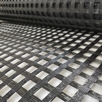 Geomalla de Poliéster Negra de Alta Resistencia a la Tracción de 400KN para Refuerzo de Suelos, Muros de Contención y Construcción de Carreteras