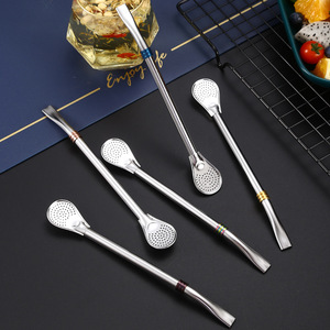 Nuovo Design Argentine 304 acciaio inox perline paglia cucchiaio per il caffè latte tè Yerba Bombilla per gli omaggi - Product Image 6