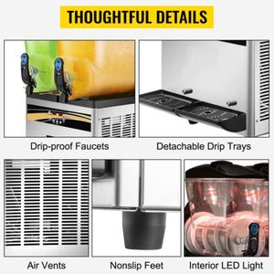 Slush Machine 2 Tanques 15L * 2 Bebida congelada 1000W Uso comercial - Product Image 5