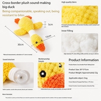Jouet pour chien en peluche canard jaune durable avec couineur, jouet interactif pour animaux de compagnie pour la dentition et la libération de l'énergie, jouet à mâcher pour chien