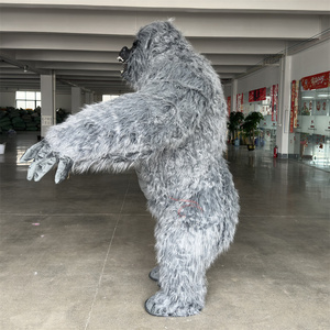 Tốt Nhất Người Bán 2M 2.6M Vua <span class=keywords><strong>Kong</strong></span> Khỉ Dài Lông Màu Xám Gorilla Inflatable Linh Vật Trang Phục Phù Hợp Với Cho Người Lớn Cho Đảng Lễ Hội - Product Image 3