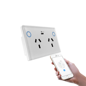 AU Standard Smart doppia presa di alimentazione 2-Gang interruttore a parete Alexa Google Home 13A 220V veloce USB C caricabatterie Touch pannello vita IP53 - Product Image 1