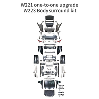 Kit de carrosserie pour Mercedes-Benz Classe S 08-12 W221, mise à niveau 1:1 W223, comprenant la calandre et un kit extérieur pour une apparence nouvelle et ancienne.