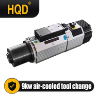 Moteur de routeur CNC haute vitesse refroidi par air HQD GDL70-24Z 9KW ISO30 ATC 24000RPM 220V 380V 400-800Hz pour machine de fraisage du bois