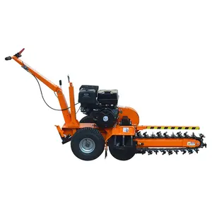 TUV CE 승인 15hp 가솔린 엔진 전원 미니 trencher 기계 파기 깊이 60cm 누워 케이블