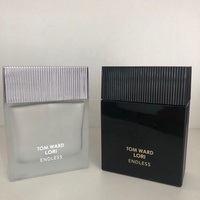 Bouteilles de parfum en verre imprimées à l'écran, écologiques et recyclables, avec rayures plates sur le côté et au dos, 100 ml, vente en gros