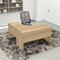 Bureau de direction en L en bois, poste de travail d'angle MFC avec rangement pour projet de bureau commercial