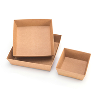 Kraftpapier Wegwerp Barbecue Kip Chop Frietjes Eten Fruit Salade Olie-Proof Open Lade Gecoat Papier Papier Of Plastic deksel Accepteren