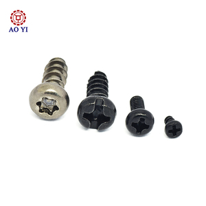 Vis autotaraudeuses en acier au carbone <span class=keywords><strong>à</strong></span> tête trompette large, pointe plate et fendue, filetage M3, pour taraudage et coupe de fils – Fourniture professionnelle - Product Image 2