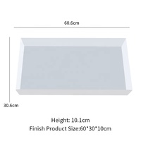 23.6x11.8x4 inç büyük kahve masası silikon kalıp büyük boy silikon kalıp reçine epoksi için nehir masa ahşap tutucu