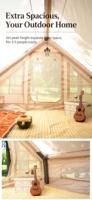Grande tente de camping gonflable quatre saisons portable de 6,3 m², deux chambres, ouverture automatique rapide, 2 fenêtres de toit, Oxford imperméable