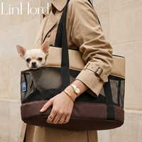 Sac de transport pour animaux de compagnie grande capacité avec logo personnalisé, détachable, portable, pour voyages en plein air et randonnées, pour chien, chat, chiot