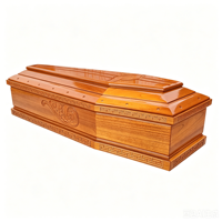 Ataúd Funerario de Estilo Europeo con Patrón Tridimensional y Diseño Lateral de Jesús, Madera Sólida, Tamaño Personalizable