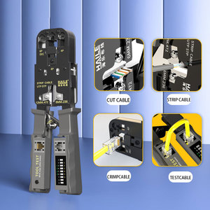 Kit d'outils réseau 4-en-1 : Pince à sertir + Testeur de câbles + Dénudeur + Coupe-câbles |   Kit d'outils de sertissage <span class=keywords><strong>RJ45</strong></span> à cliquet pour CAT5e/CAT6 - Product Image 4
