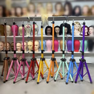 Tête de mannequin en cheveux humains naturels Remy pour la formation en <span class=keywords><strong>coiffure</strong></span>, la coupe de cheveux, le tressage, la pratique en salon, tête réglable, style Yaki - Product Image 4