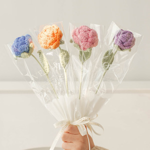 Artificial Flower Sunflower with <b>Gift</b> <b>Bag</b> Hand Knitted Flower Crochet Flower Rose - Product Image 4