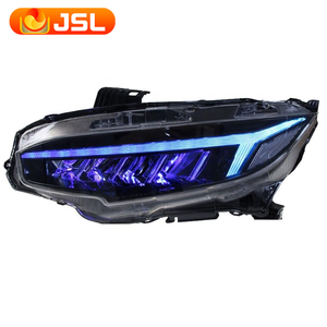 Feux avant JSL Styling pour <span class=keywords><strong>Civic</strong></span> 2015-2020 <span class=keywords><strong>Civic</strong></span> X, feux avant LED, double lentille de projecteur LED, animation DRL, clignotant - Product Image 3