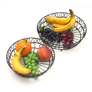 Rak Penyajian Buah Modern Ramah Lingkungan dari Kawat Logam Berpola Gulung Dua Tingkat untuk Meja Dapur, Nampan Pajangan Kue dan Camilan di Rumah - Product Image 3