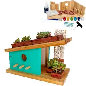 Modern Kuş Evi Ahşap İşleme Kiti Komple Kendin Yap Kuş Evi Yapım Kiti Kendi Kuş Evinizi Yapın Kuşlar için Yaratıcı Ahşap İşleme El Sanatları - Product Image 1
