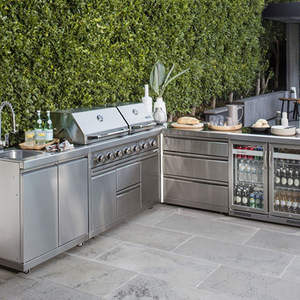 ชุดตู้กับข้าวสแตนเลสสีดำสำหรับย่างบาร์บีคิวกลางแจ้ง304พร้อมซิงค์ตู้เย็นและลิ้นชักคลังสินค้า USA - Product Image 5