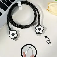 5 pièces fleur charge câble de données protecteur enrouleur accessoires pour iPhone 18w/20w chargeur housse de protection